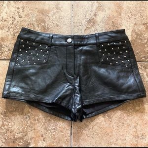 Black Leather Shorts
